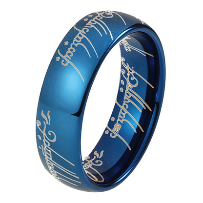 Engraved Tungsten Wedding Band 