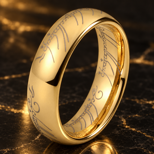 Engraved Tungsten Wedding Band 