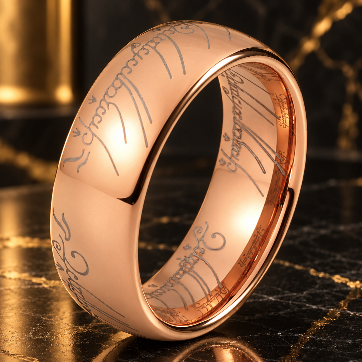 Engraved Tungsten Wedding Band