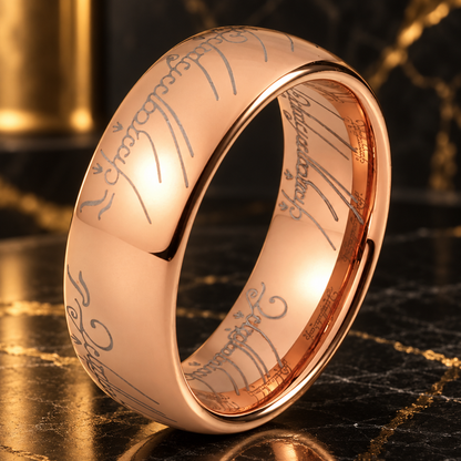 Engraved Tungsten Wedding Band