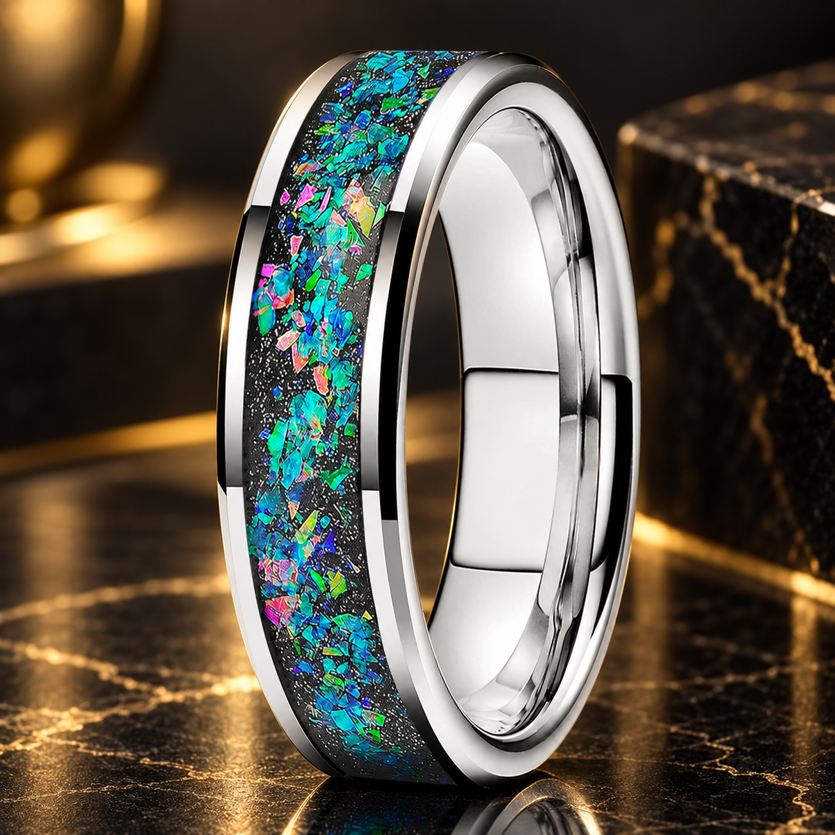 Galaxy Opal Tungsten Ring