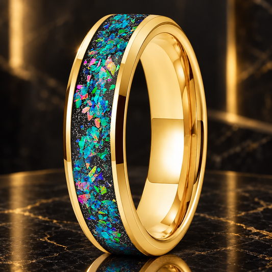 Galaxy Opal Tungsten Ring