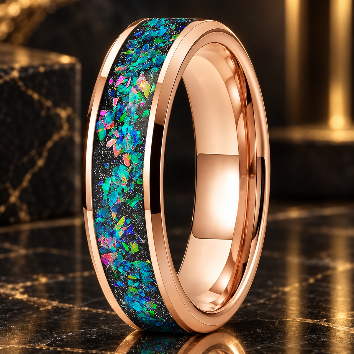 Galaxy Opal Tungsten Ring