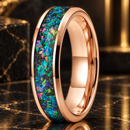 Galaxy Opal Tungsten Ring