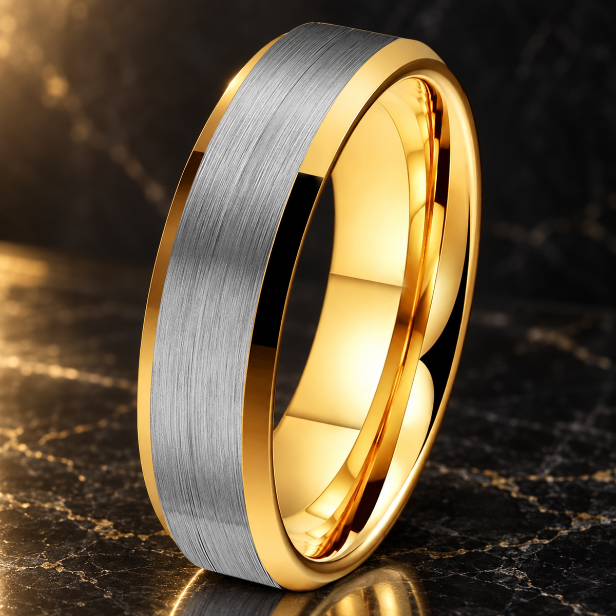 Gold and Silver Tungsten Ring