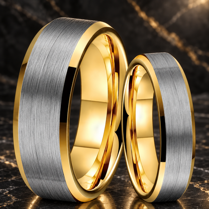 Gold and Silver Tungsten Ring