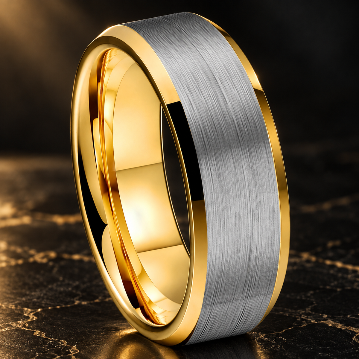 Gold and Silver Tungsten Ring 