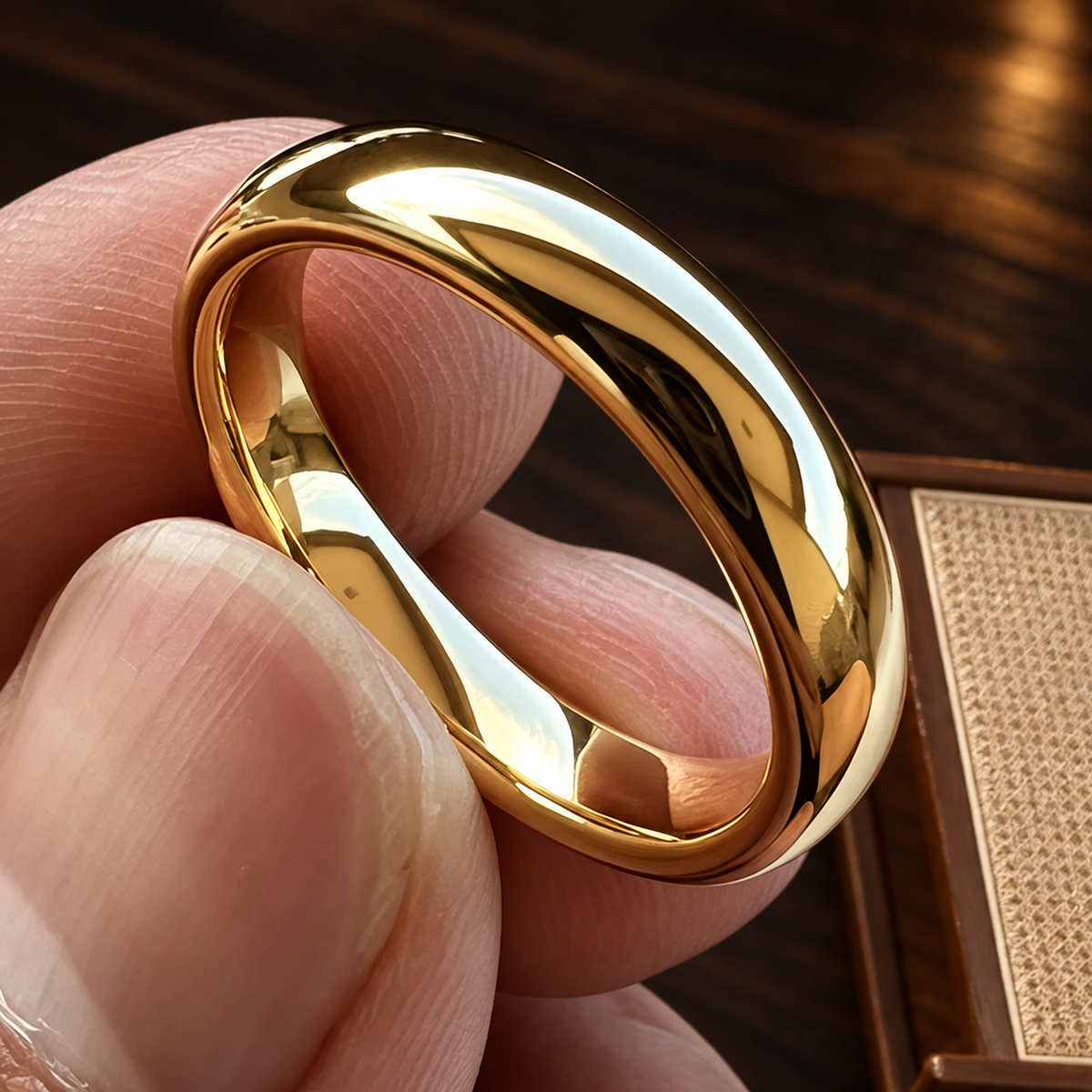 Women's Gold Tungsten Carbide Ring 