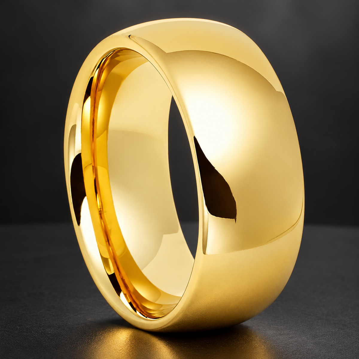 10mm Dome Polished Tungsten Carbide Ring