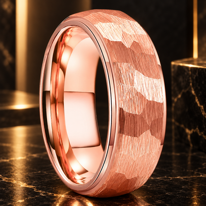 Hammered Tungsten Carbide Ring
