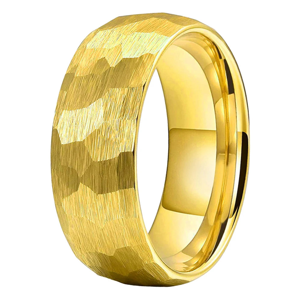 Hammered Tungsten Wedding Ring