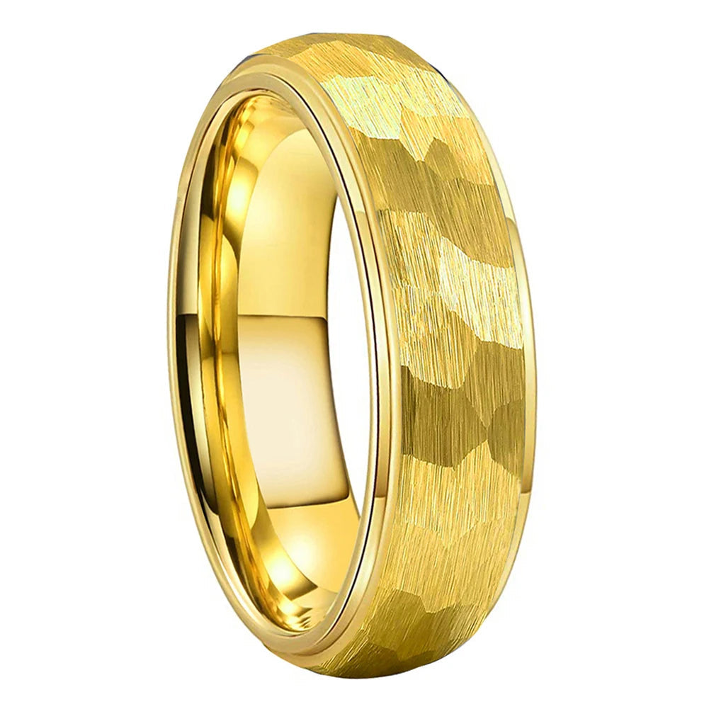 Hammered Tungsten Carbide Ring
