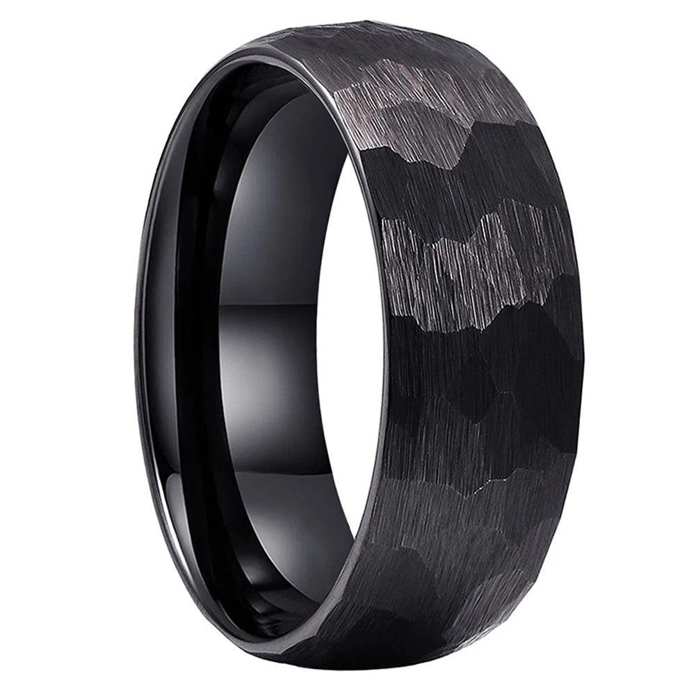 Hammered Tungsten Wedding Ring