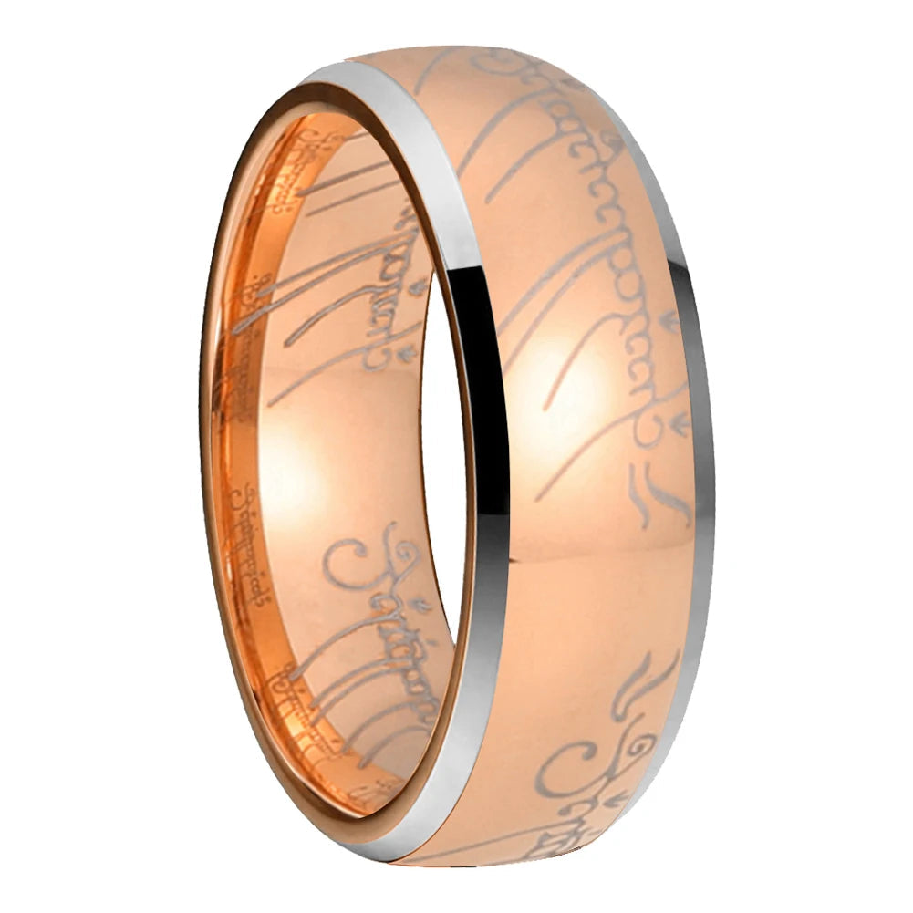 Laser Engraved Tungsten Wedding Band