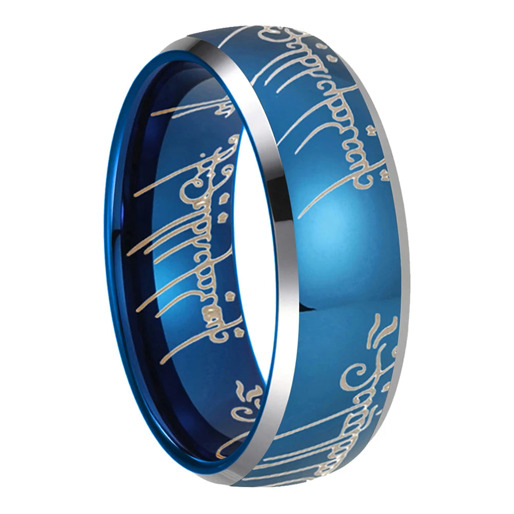 Laser Engraved Tungsten Wedding Band