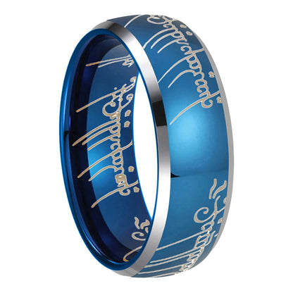 Laser Engraved Tungsten Wedding Band