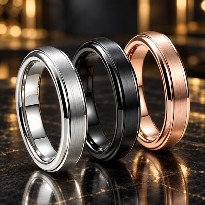 4mm Brushed Tungsten Carbide Ring — The Reed