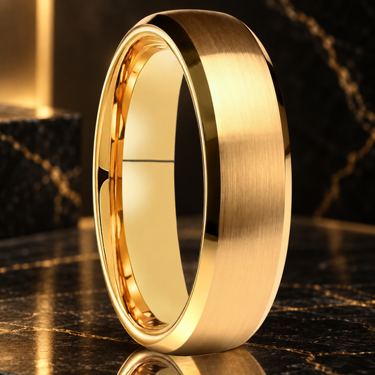 Men's Gold Plated Tungsten Wedding Band 
