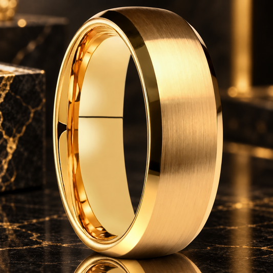 Men's Gold Plated Tungsten Wedding Band 