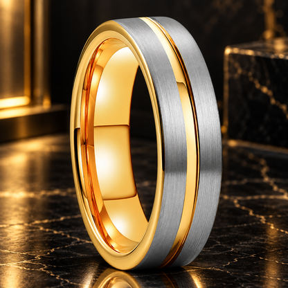 Mens 6mm Tungsten Comfort Fit Ring 