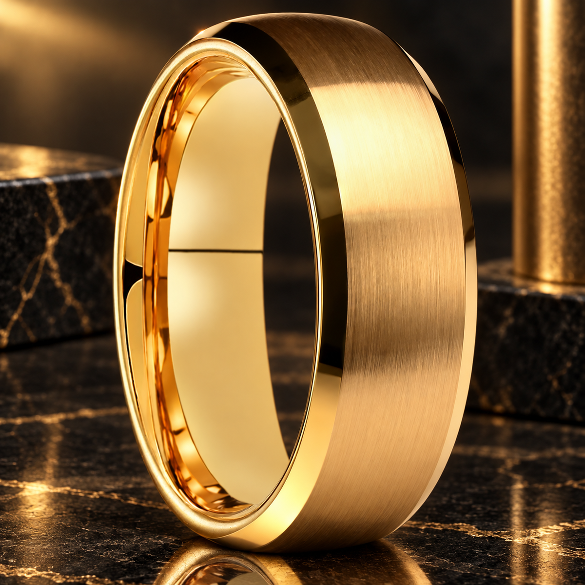 Men's Gold Plated Tungsten Wedding Band