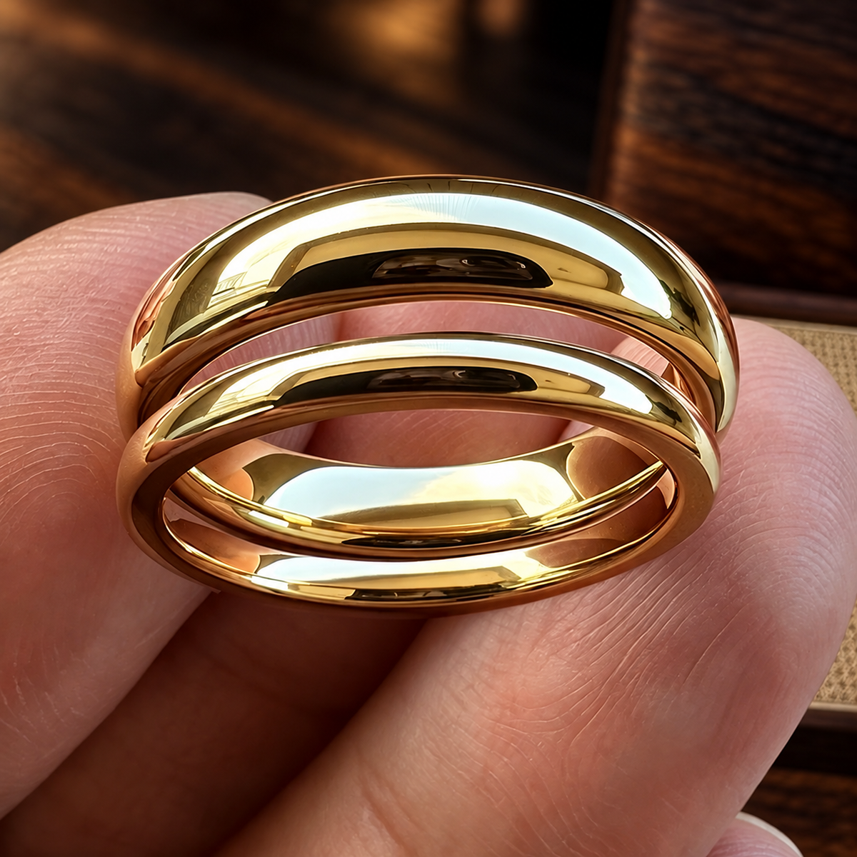 Women's Gold Tungsten Carbide Ring 