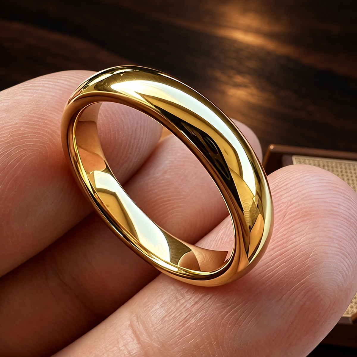 Women's Gold Tungsten Carbide Ring 