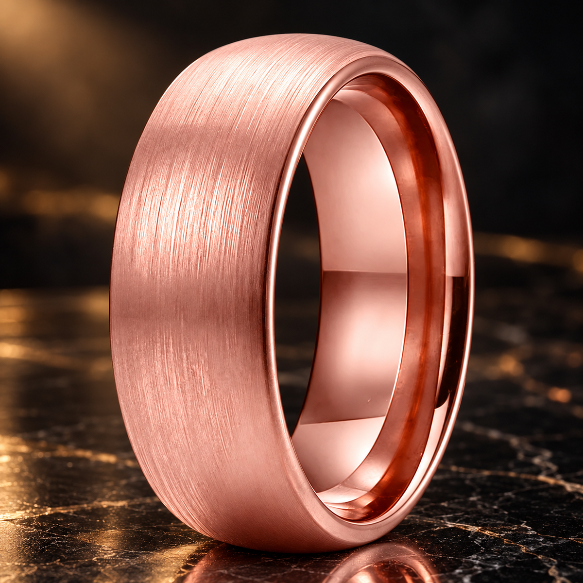 Men’s Rose Gold Tungsten Wedding Band — The Verity