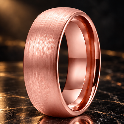 Men’s Rose Gold Tungsten Wedding Band — The Verity