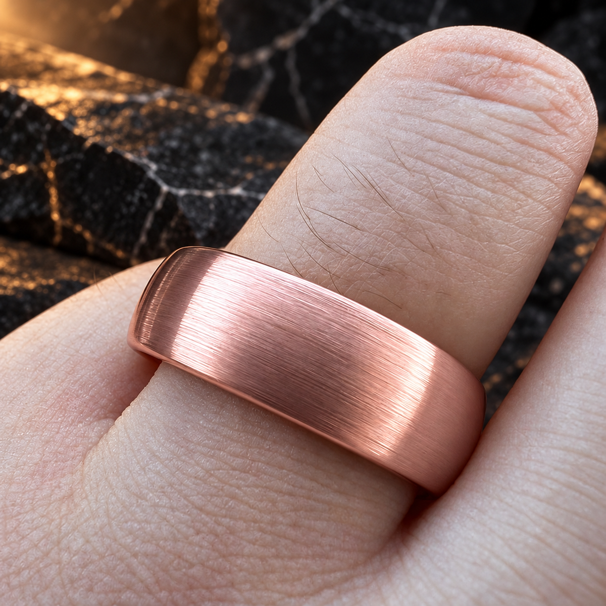 Men’s Rose Gold Tungsten Wedding Band — The Verity