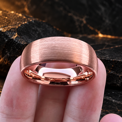 Men’s Rose Gold Tungsten Wedding Band — The Verity