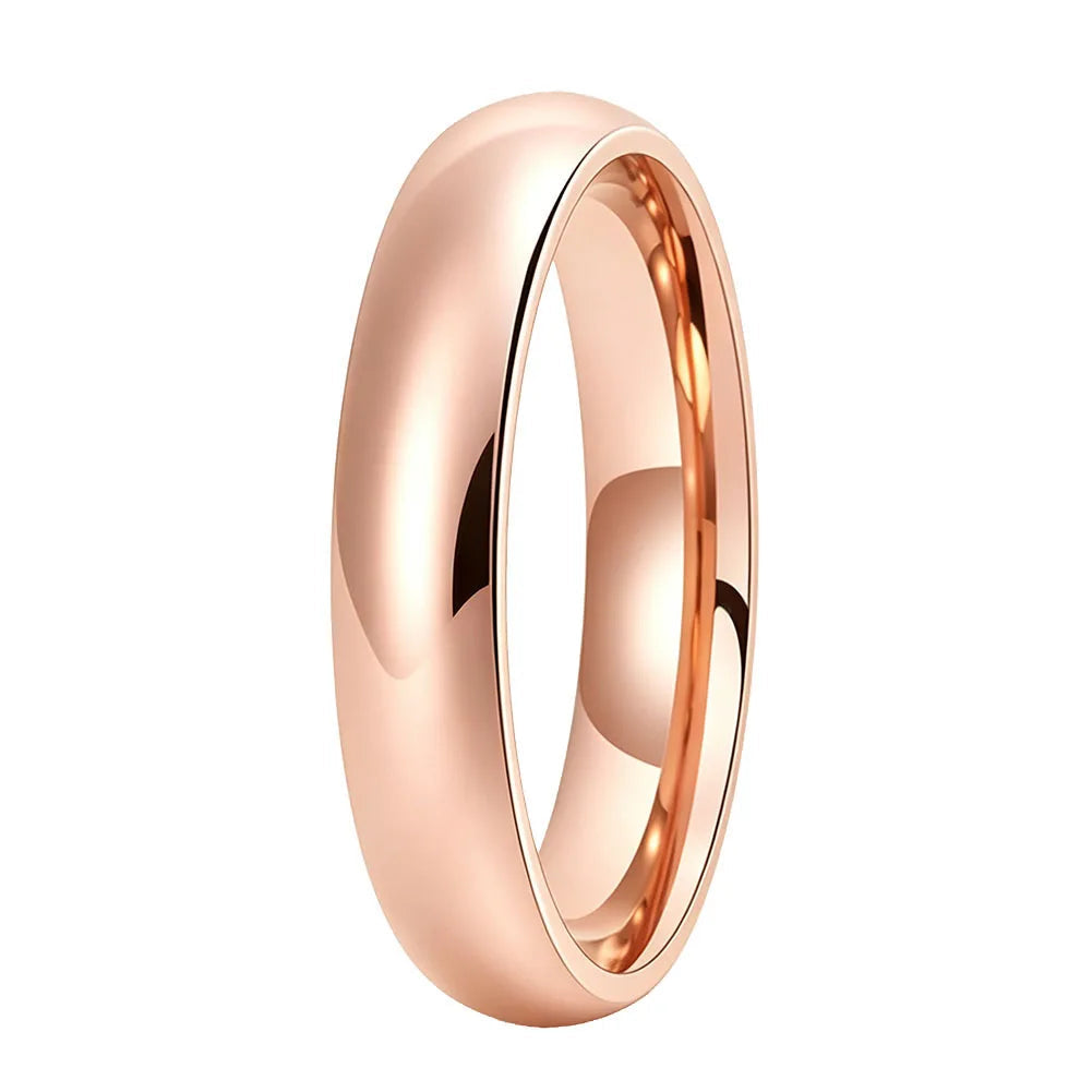 Rose Gold Polished Tungsten Carbide Ring