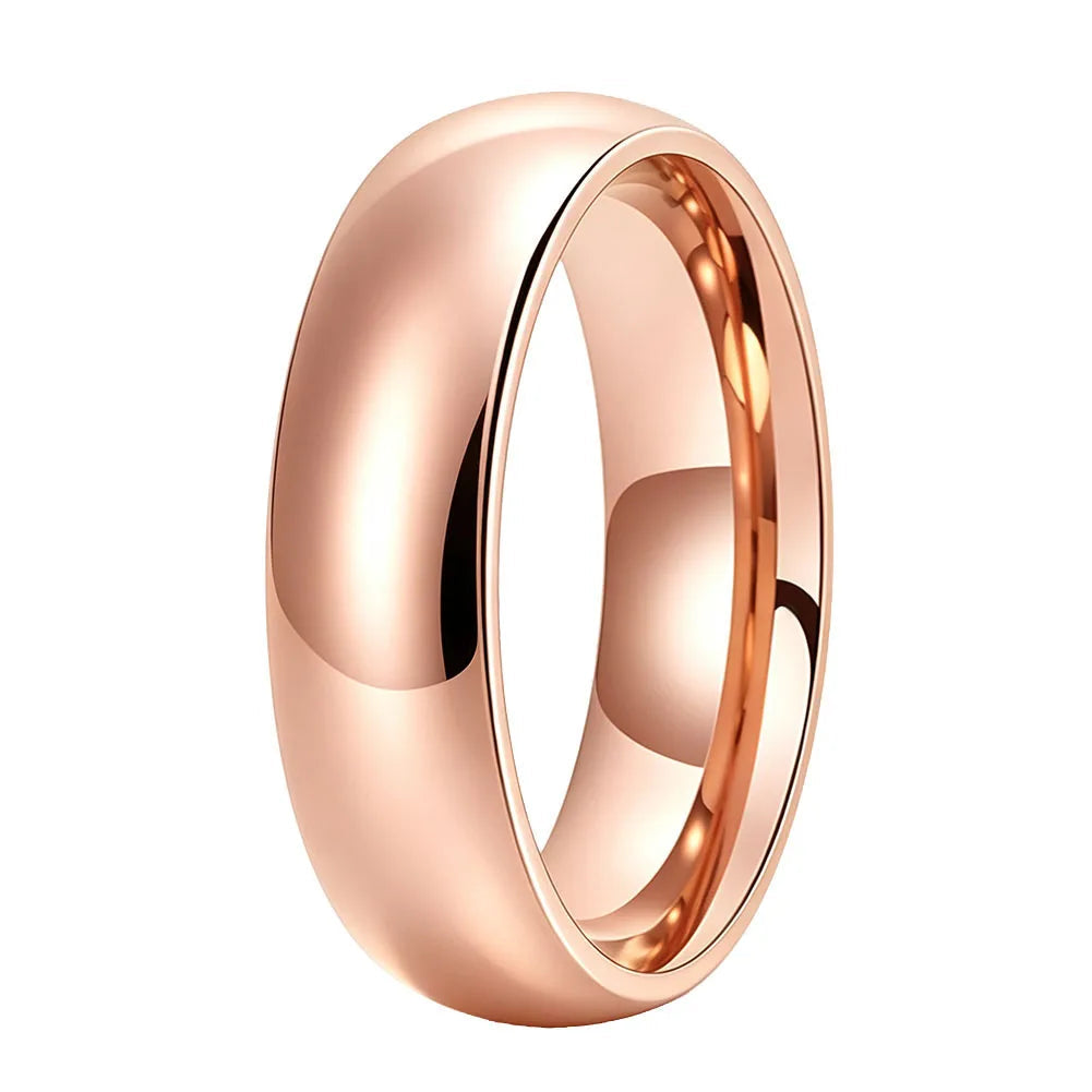 Rose Gold Polished Tungsten Carbide Ring