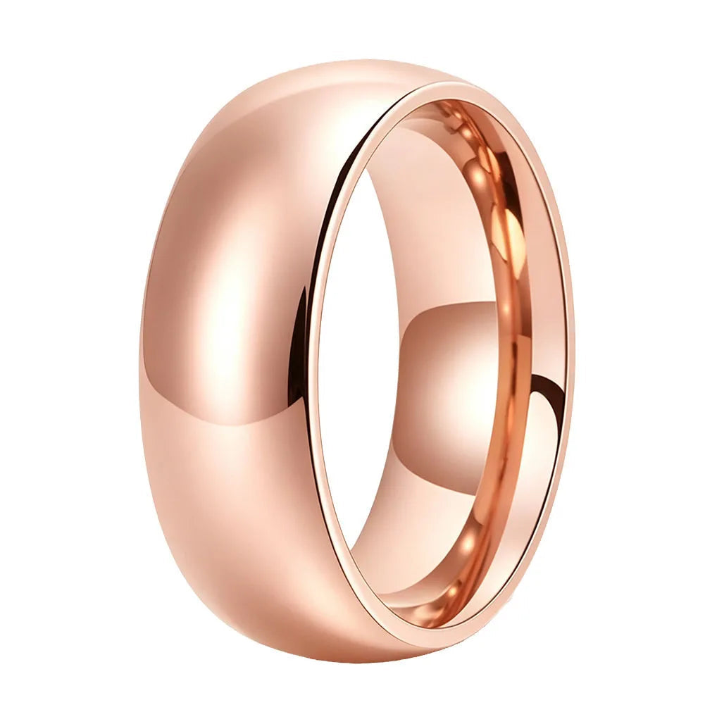 Rose Gold Polished Tungsten Carbide Ring