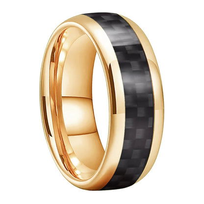 Tungsten Ring With Black Carbon Fiber Inlay