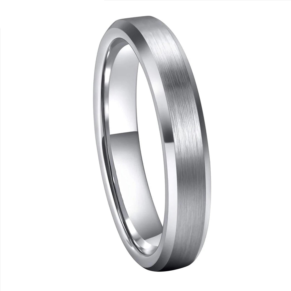4mm Silver Tungsten Ring 