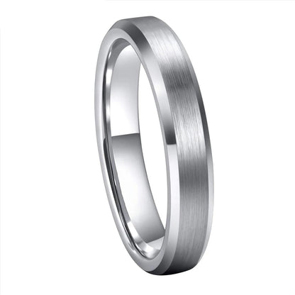 4mm Silver Tungsten Ring 
