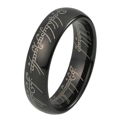Engraved Tungsten Wedding Band 