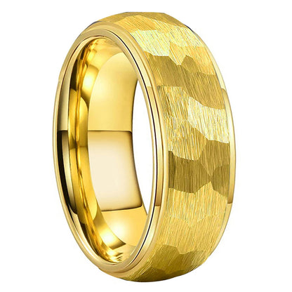 Hammered Tungsten Carbide Ring
