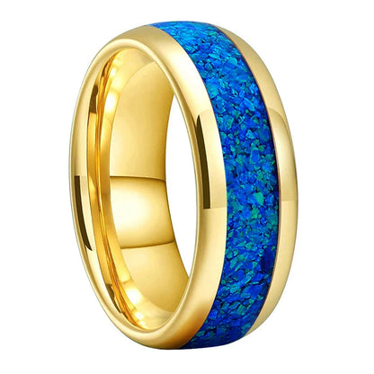 Tungsten Blue Opal Ring