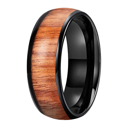Tungsten Koa Wood Ring 