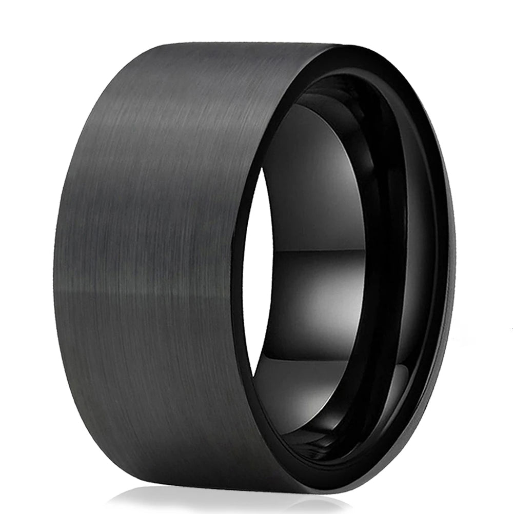 12mm Black Tungsten Wedding Ring