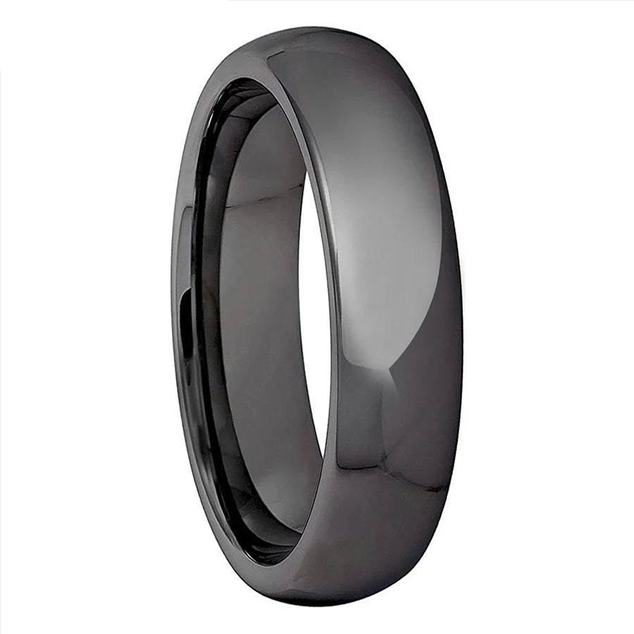 Dome Polish Gunmetal Tungsten Ring — The Sheen