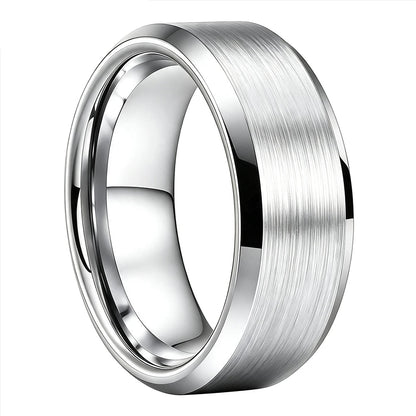 Tungsten Silver Brushed Wedding Band 