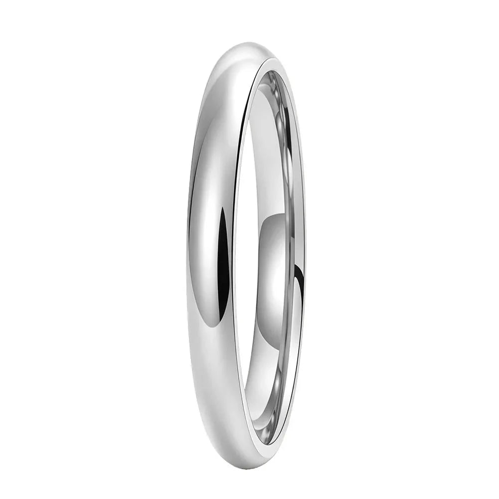 Dome Polished Silver Tungsten Carbide Ring — The Polar