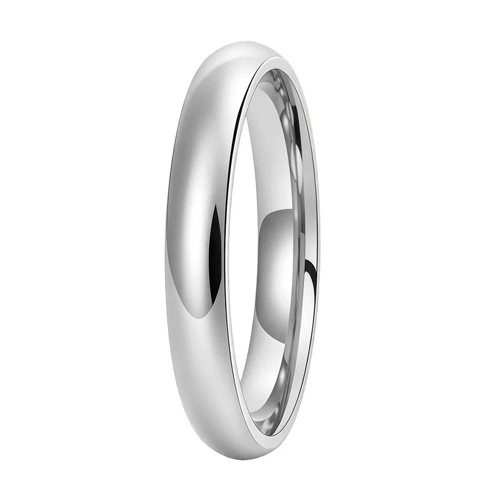 Dome Polished Silver Tungsten Carbide Ring — The Polar