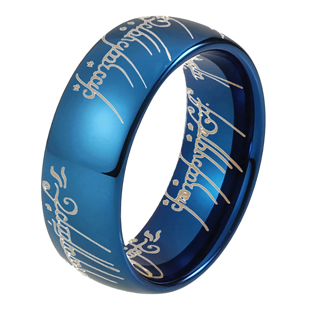 Engraved Tungsten Wedding Band 