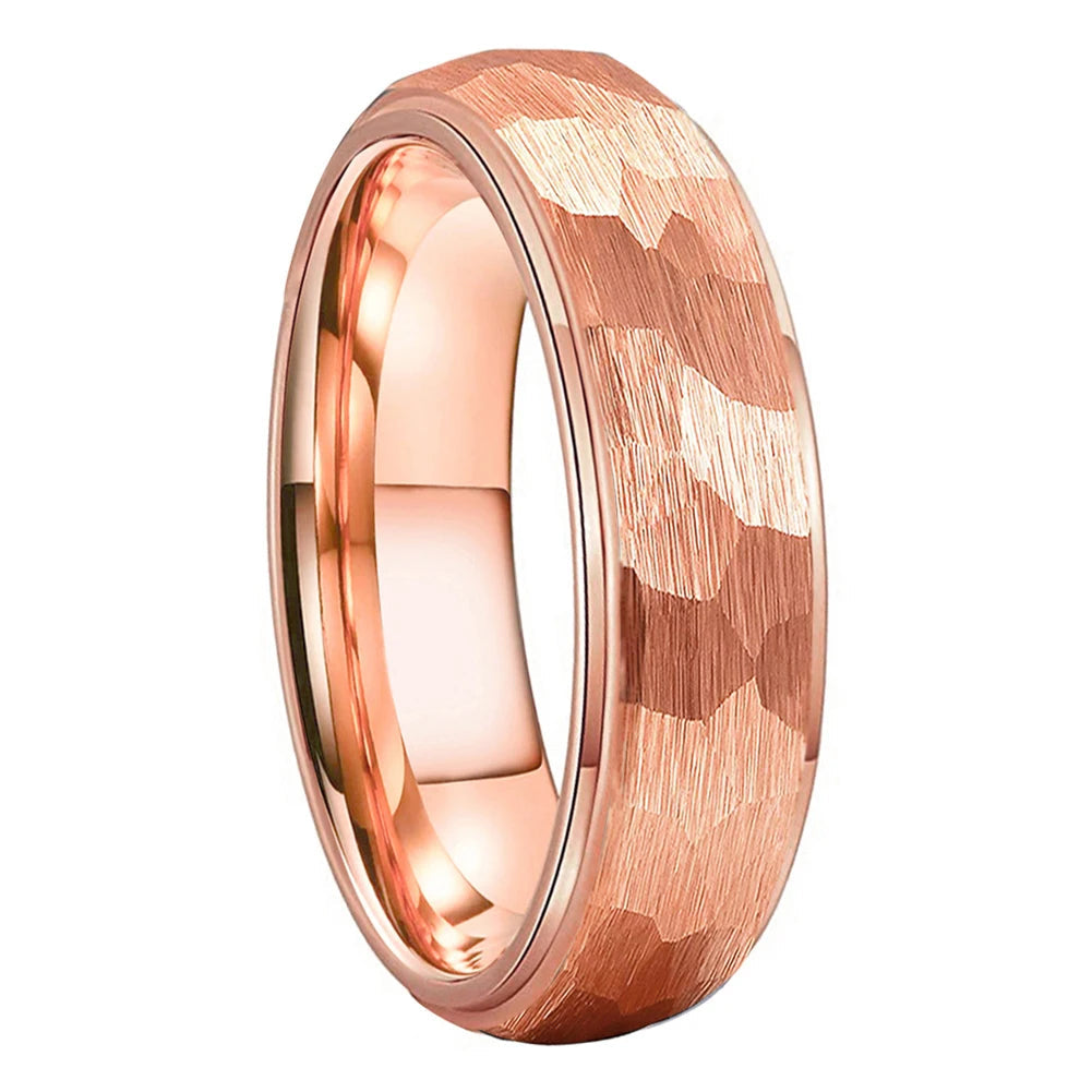 Hammered Tungsten Carbide Ring