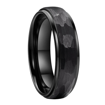 Hammered Tungsten Carbide Ring