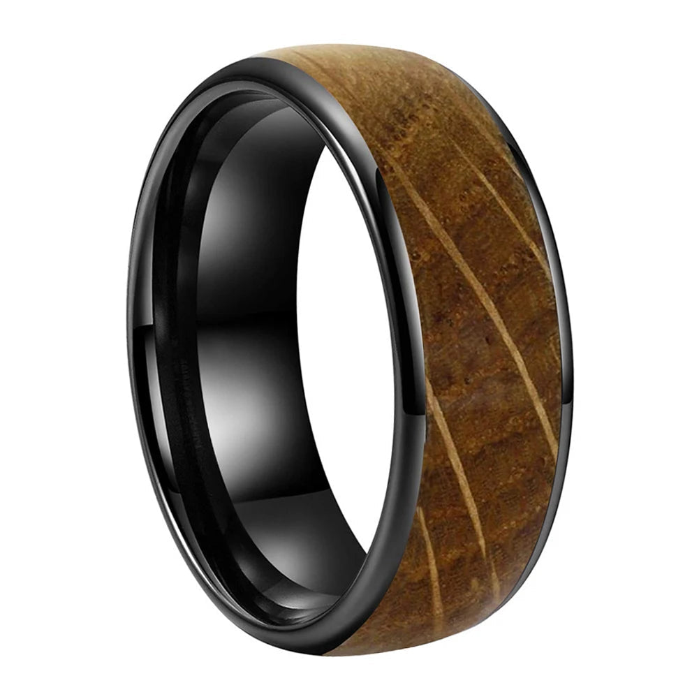 Tungsten Carbide Whiskey Barrel Wedding Ring